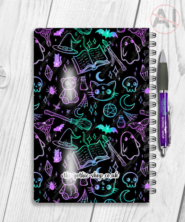 spooky doodle sketches gothic halloween notebook journal option to personalise