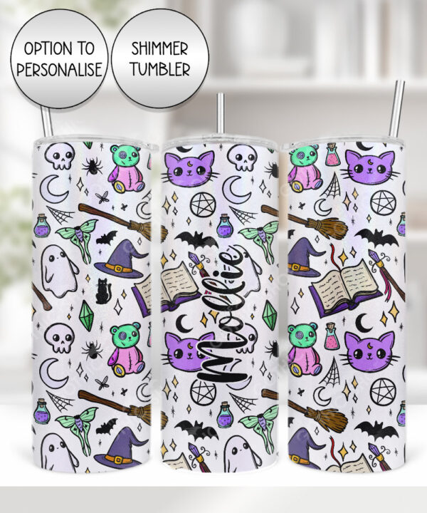 spooky doodle sketches gothic halloween straight tumbler option to personalise