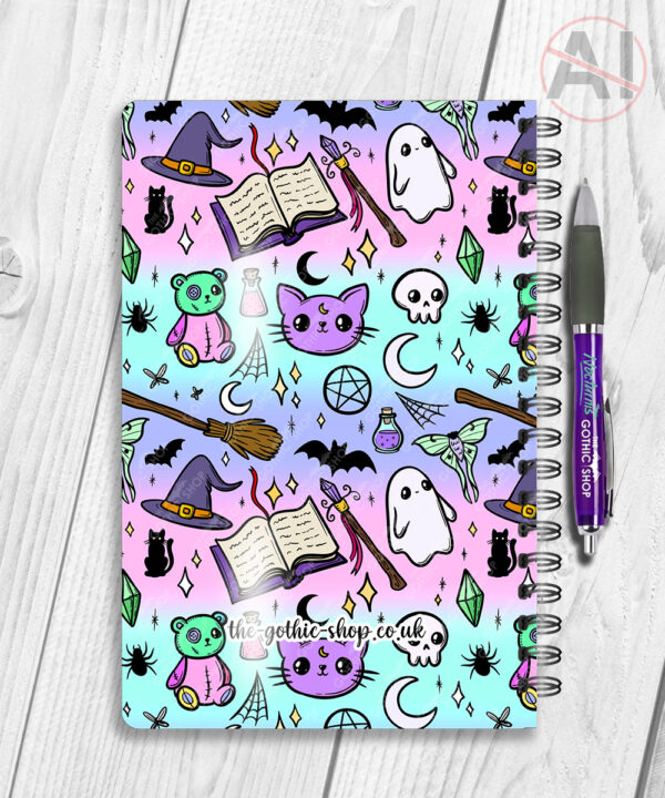 spooky doodle sketches gothic halloween notebook journal option to personalise
