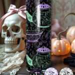 witch's brew doodle sketches gothic straight tumbler option to personalise