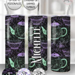 witch's brew doodle sketches gothic straight tumbler option to personalise