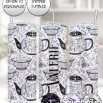 witch's brew doodle sketches gothic straight tumbler option to personalise