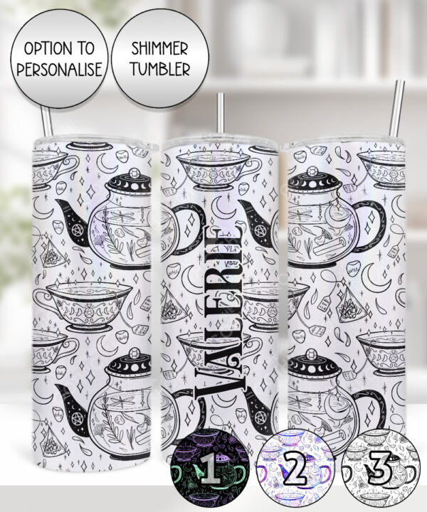 witch's brew doodle sketches gothic straight tumbler option to personalise