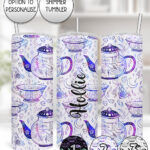 witch's brew doodle sketches gothic straight tumbler option to personalise