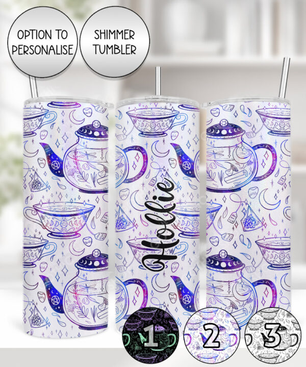 witch's brew doodle sketches gothic straight tumbler option to personalise