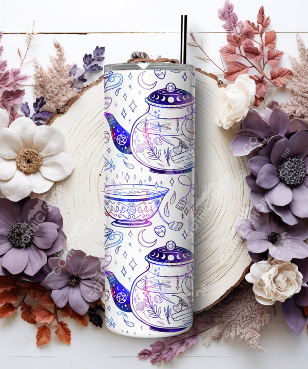 witch's brew doodle sketches gothic straight tumbler option to personalise