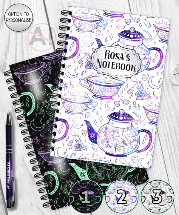 witch's brew doodle sketches gothic notebook journal option to personalise