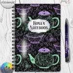 witch's brew doodle sketches gothic notebook journal option to personalise