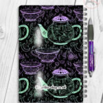 witch's brew doodle sketches gothic notebook journal option to personalise