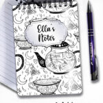 witch's brew doodle sketches gothic notebook journal option to personalise