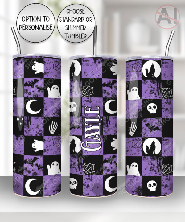 witch's brew doodle sketches gothic straight tumbler option to personalise (copy)