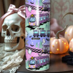 train to ghost town halloween straight tumbler option to personalise