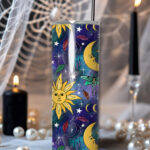 whimsy & wonderful celestial sun & moons gothic straight tumbler option to personalise