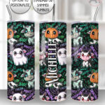spooky halloween cows straight tumbler option to personalise