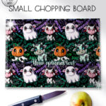 spooky halloween cows glass chopping board option to personalise