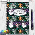 spooky halloween cows notebook journal option to personalise