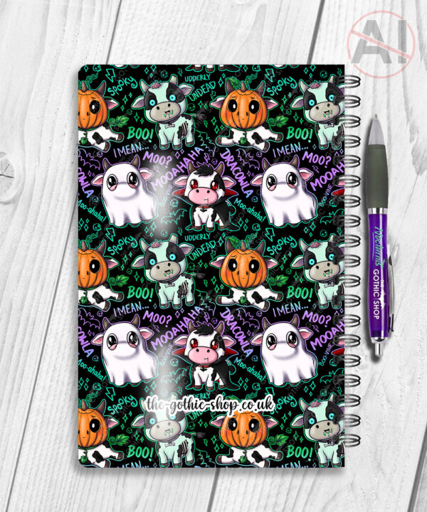 spooky halloween cows notebook journal option to personalise