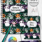 spooky halloween cows notebook journal option to personalise