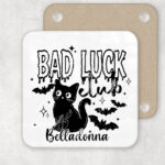 bad luck club black cat gothic witchy mug and/or coaster optional to personalise