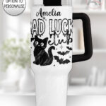 bad luck club black cat gothic witchy large 40oz tumbler with handle option to personalise