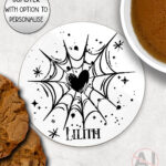 gothic heart web mug and/or coaster optional to personalise