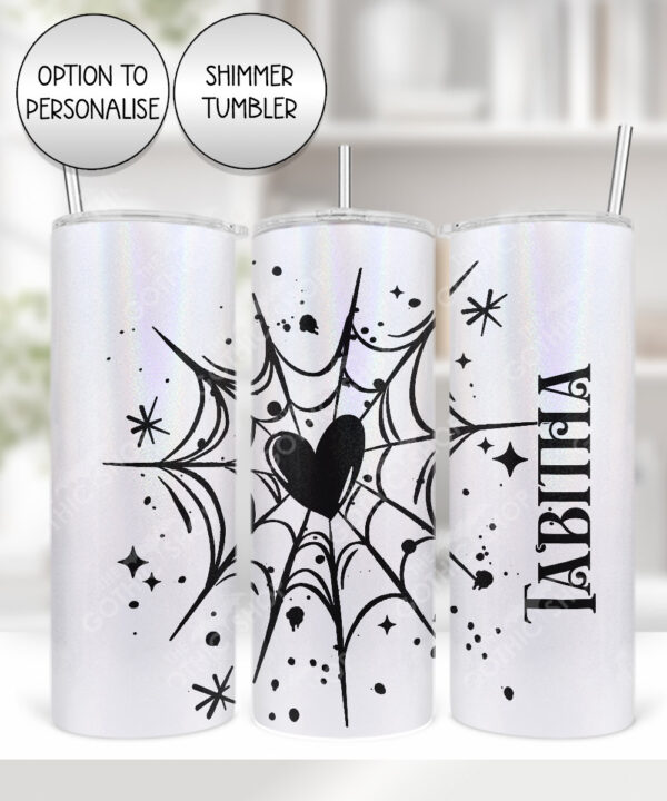 gothic heart web straight tumbler option to personalise