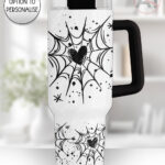 gothic heart web large 40oz tumbler with handle option to personalise