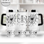 gothic heart web large 40oz tumbler with handle option to personalise