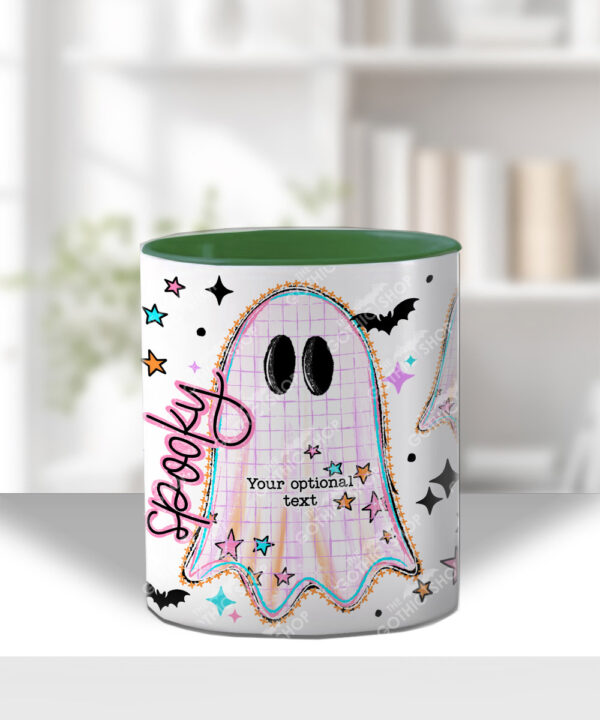 spooky pastel pink ghosts & stars halloween mug and/or coaster optional to personalise