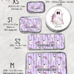 spooky pastel pink ghosts & stars halloween storage tin option to personalise