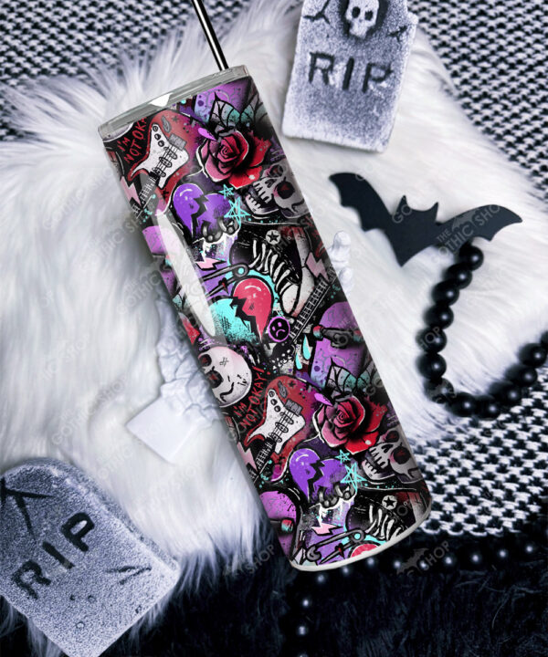 emo graffiti skulls gothic straight tumbler option to personalise