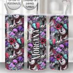 emo graffiti skulls gothic straight tumbler option to personalise