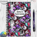 emo graffiti skulls gothic notebook journal option to personalise