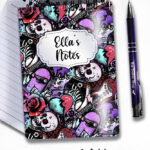 emo graffiti skulls gothic notebook journal option to personalise