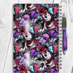 emo graffiti skulls gothic notebook journal option to personalise