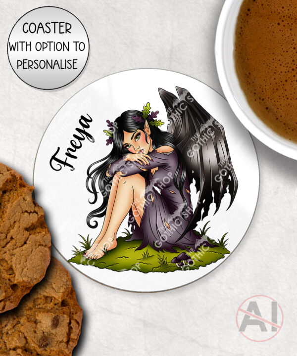 fae gothic bat wing fairy mug and/or coaster optional to personalise