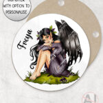 fae gothic bat wing fairy mug and/or coaster optional to personalise