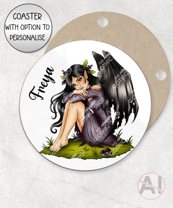 fae gothic bat wing fairy mug and/or coaster optional to personalise