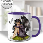 fae gothic bat wing fairy mug and/or coaster optional to personalise