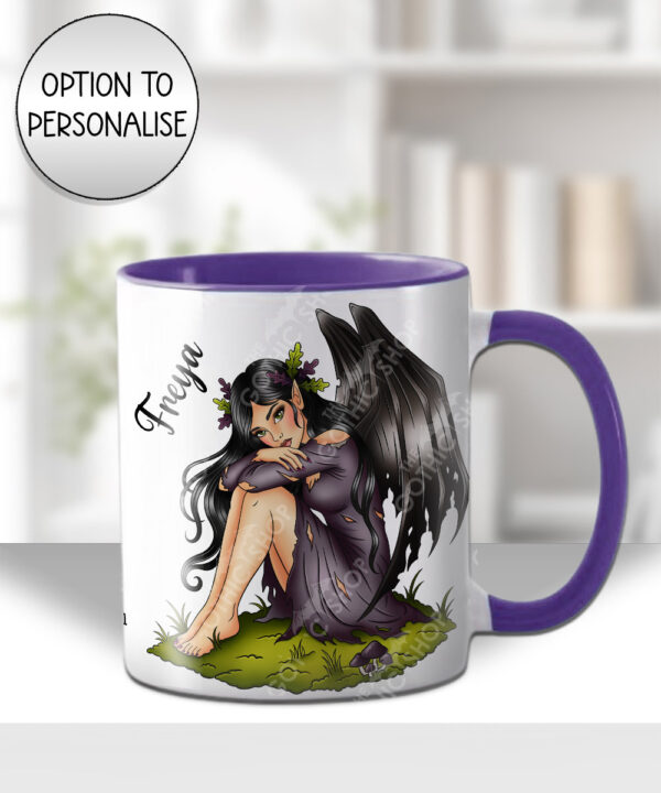 fae gothic bat wing fairy mug and/or coaster optional to personalise