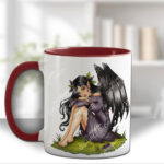 fae gothic bat wing fairy mug and/or coaster optional to personalise