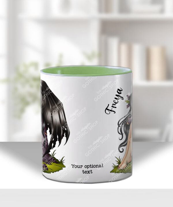 fae gothic bat wing fairy mug and/or coaster optional to personalise