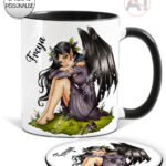 fae gothic bat wing fairy mug and/or coaster optional to personalise