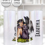 fae gothic bat wing fairy straight tumbler option to personalise