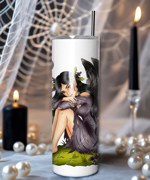 fae gothic bat wing fairy straight tumbler option to personalise