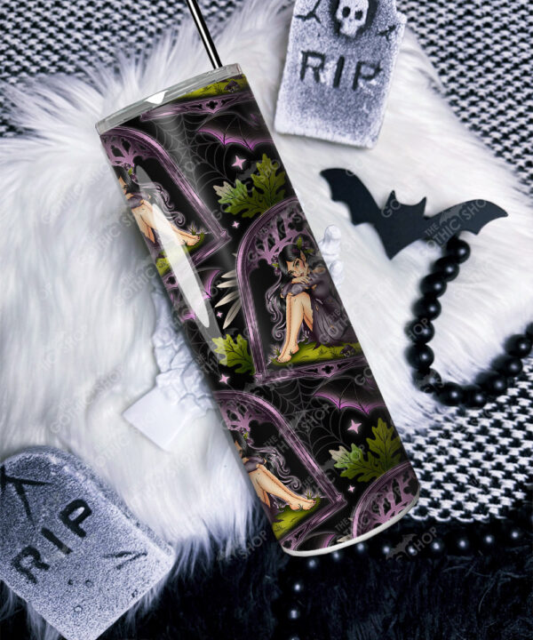 fae gothic bat wing fairy straight tumbler option to personalise
