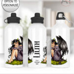 fae gothic bat wing fairy water bottle option to personalise