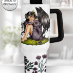 fae gothic bat wing fairy large 40oz tumbler with handle option to personalise