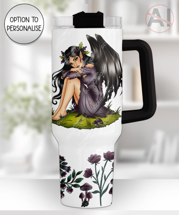 fae gothic bat wing fairy large 40oz tumbler with handle option to personalise