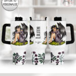 fae gothic bat wing fairy large 40oz tumbler with handle option to personalise
